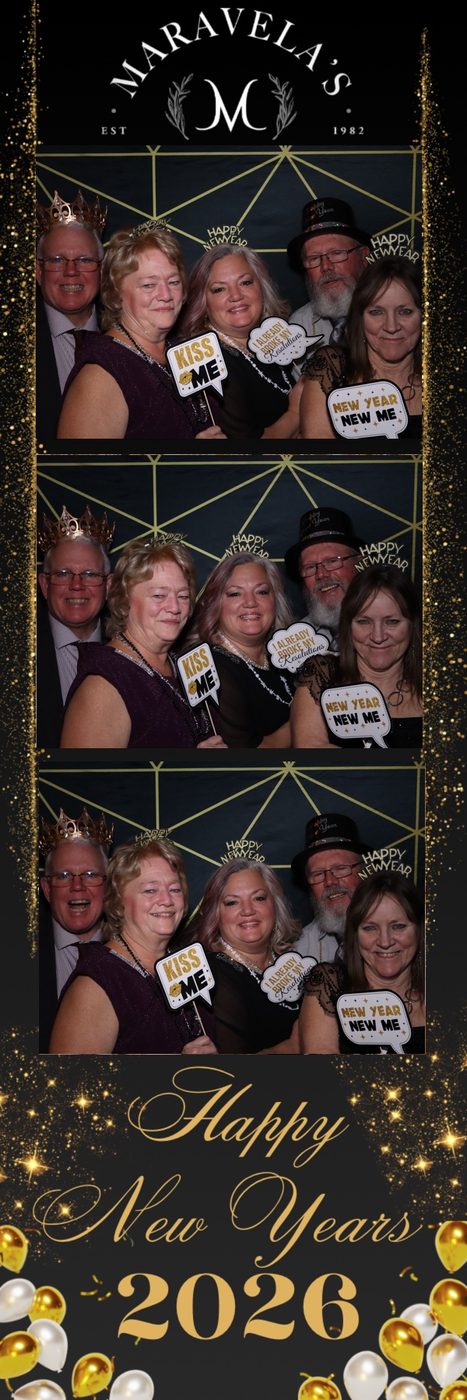 Photo booth strip from the Maravelau2019s New Yearu2019s Eve Gala