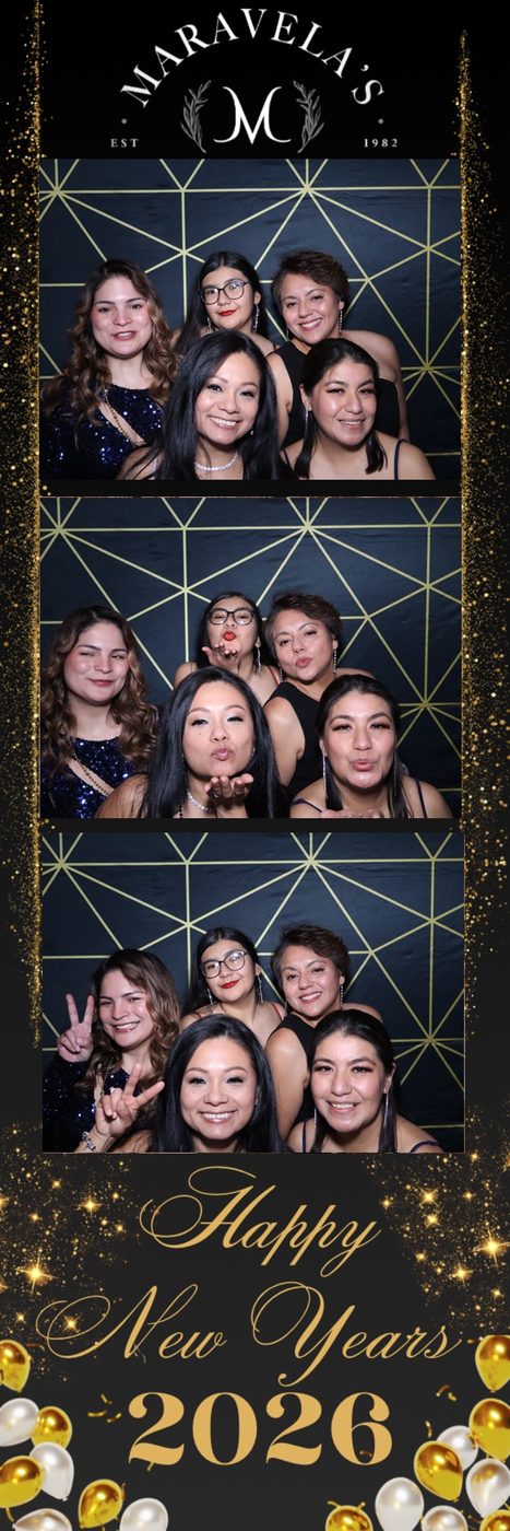 Photo booth strip from the Maravelau2019s New Yearu2019s Eve Gala