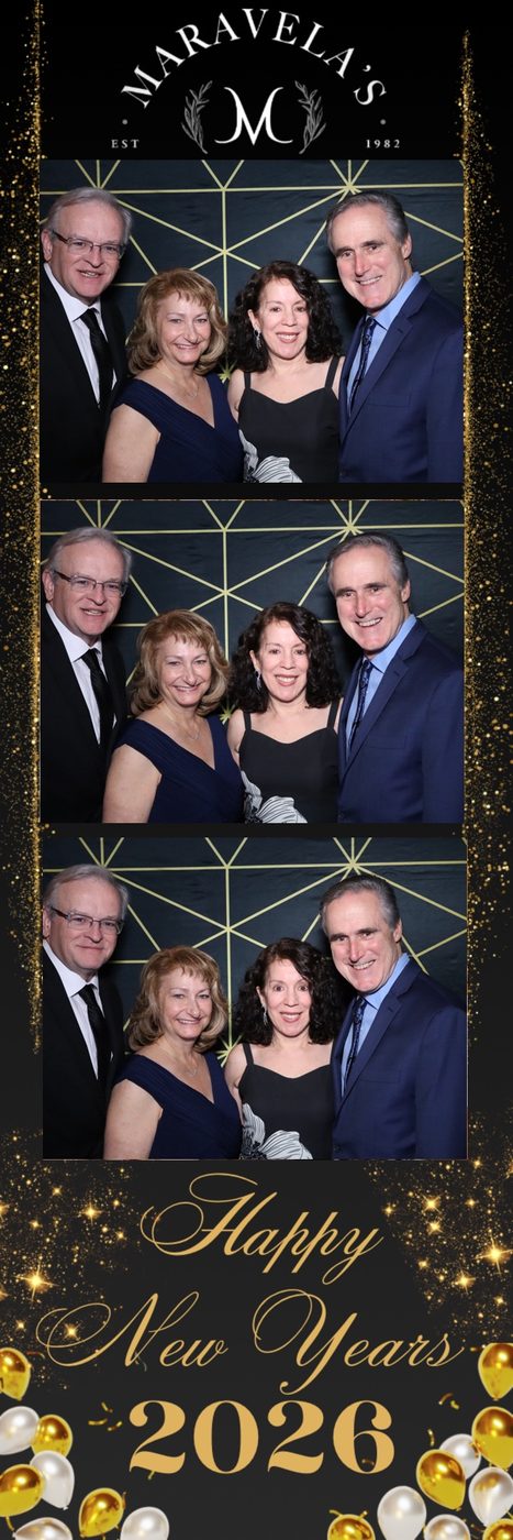 Photo booth strip from the Maravelau2019s New Yearu2019s Eve Gala