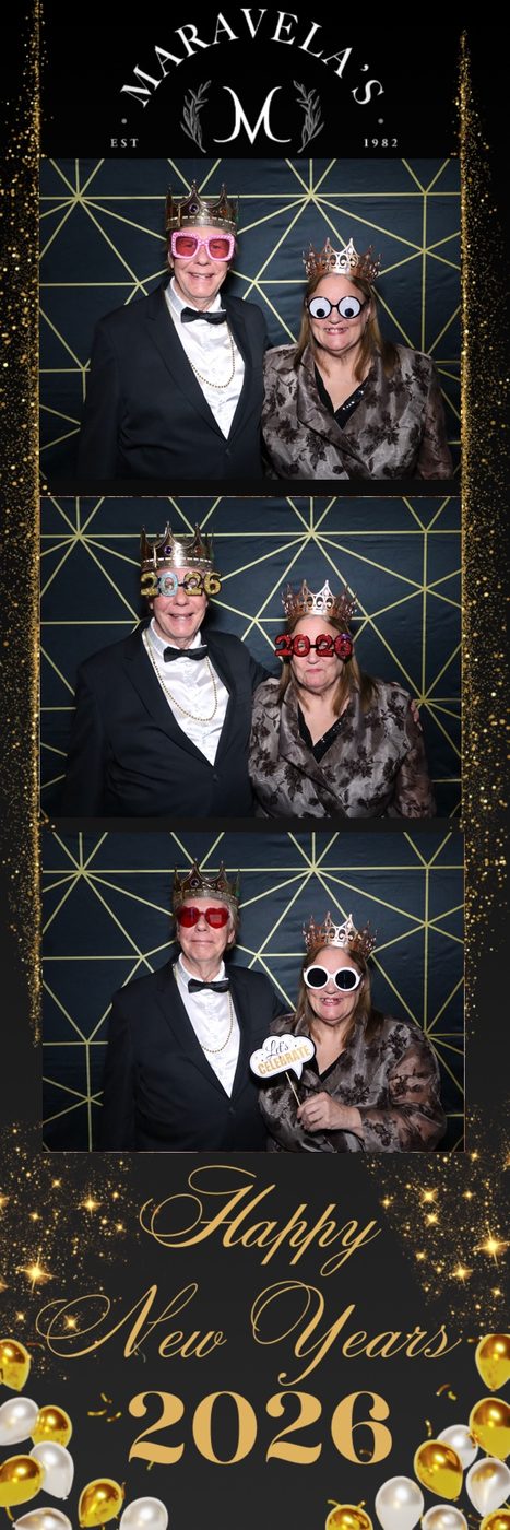 Photo booth strip from the Maravelau2019s New Yearu2019s Eve Gala