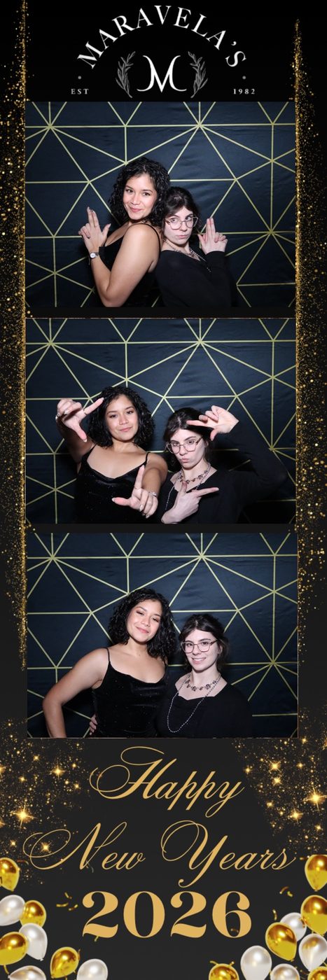 Photo booth strip from the Maravelau2019s New Yearu2019s Eve Gala