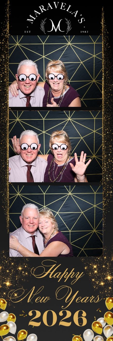 Photo booth strip from the Maravelau2019s New Yearu2019s Eve Gala