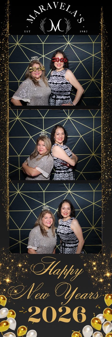 Photo booth strip from the Maravelau2019s New Yearu2019s Eve Gala