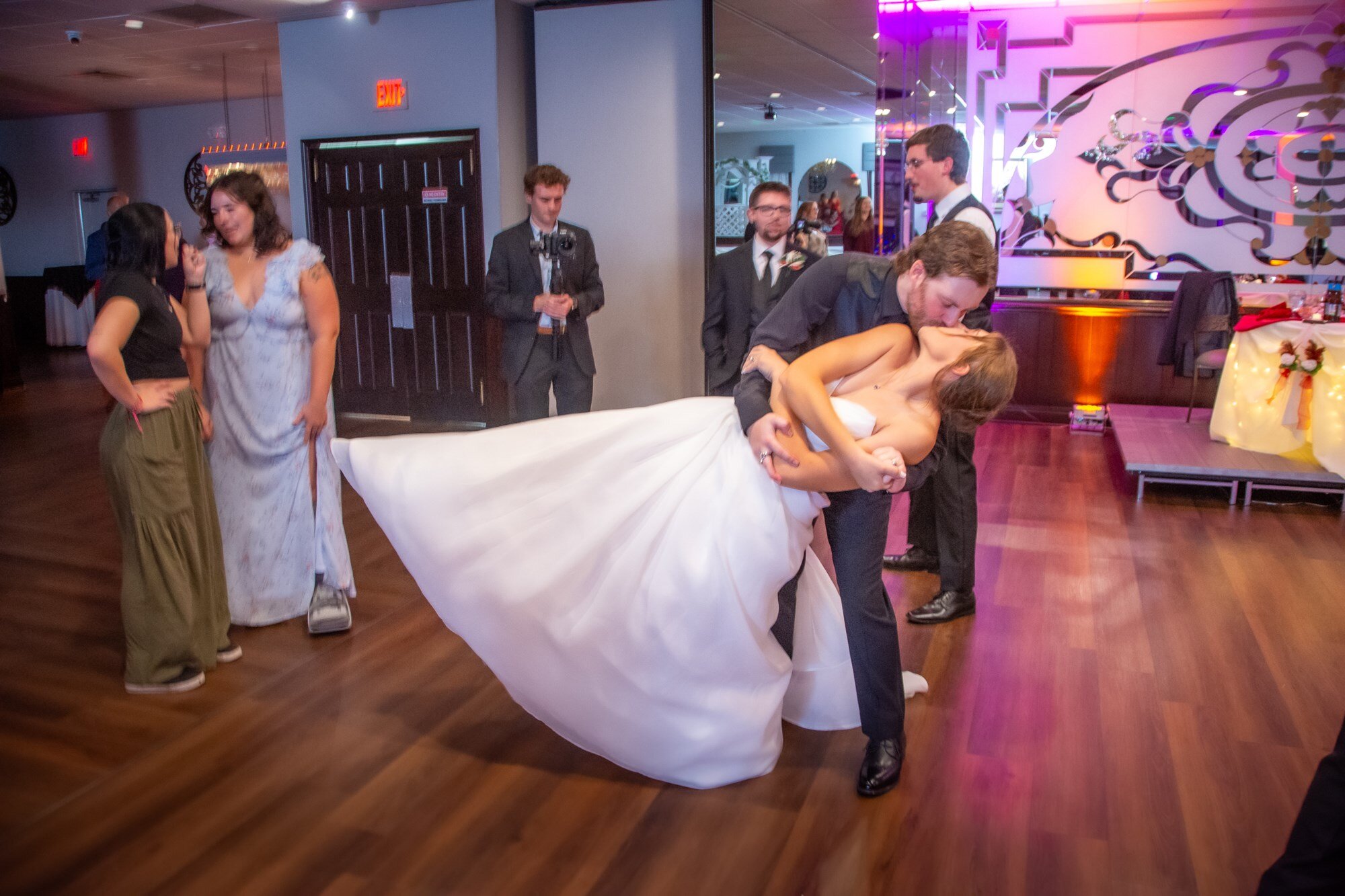 Couple's first dance on the Maravela's ballroom floor